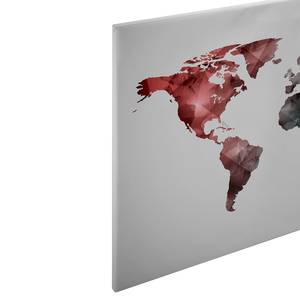 Impression sur toile World Graphic Polyester PVC / Épicéa - Bleu / Rouge