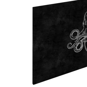 Afbeelding Blackboard polyester PVC/sparrenhout - zwart/wit