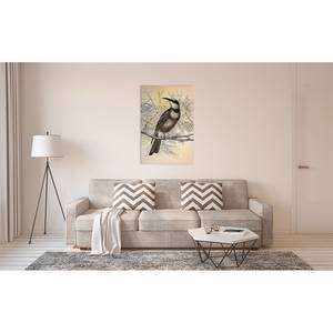 Impression sur toile Vogel Vintage Birds Polyester PVC / Épicéa - Jaune / Noir