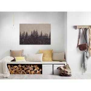Leinwandbild Black Forest Polyester PVC / Fichtenholz - Beige