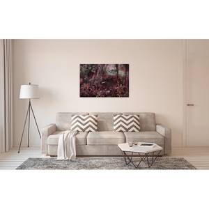 Impression sur toile Jungle Polyester PVC / Épicéa - Rouge / Rose