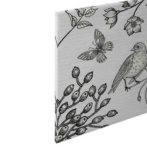 Afbeelding Vogel Birdy Nature polyester PVC/sparrenhout - zwart/wit