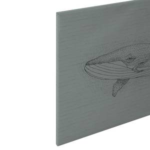 Canvas con balena Titan Poliestere PVC / Legno di abete rosso - Grigio / Nero