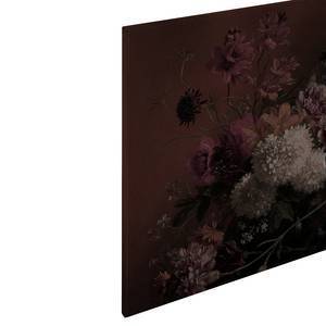Impression sur toile Horse and flowers Polyester PVC / Épicéa - Noir / Rouge