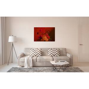 Leinwandbild Bouquet Polyester PVC / Fichtenholz - Rot