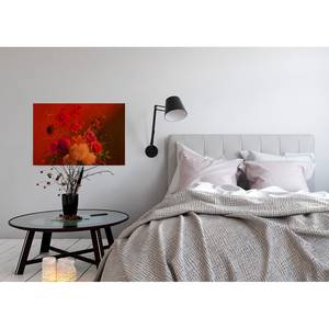 Leinwandbild Bouquet Polyester PVC / Fichtenholz - Rot