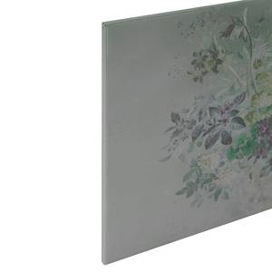Wandbild Bouquet Polyester PVC / Fichtenholz - Grau / Grün