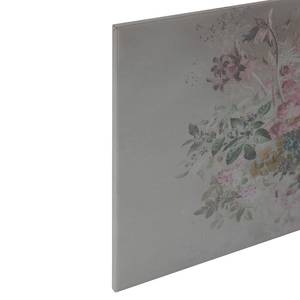 Leinwandbild Bouquet Pastel Polyester PVC / Fichtenholz - Grau / Grün