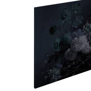 Impression sur toile Horse and flowers Polyester PVC / Épicéa - Bleu / Noir