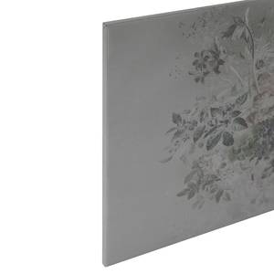 Wandbild Bouquet Floral Polyester PVC / Fichtenholz - Grau