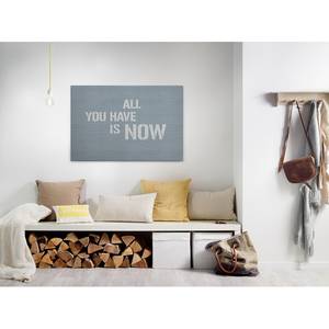 Canvas Message Poliestere PVC / Legno di abete rosso - Grigio / Blu