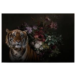 Tableau déco Tigre wildlife Polyester PVC / Épicéa - Noir / Orange