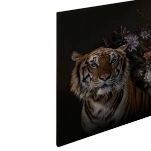 Wandbild Tiger Wildlife Polyester PVC / Fichtenholz - Schwarz / Orange