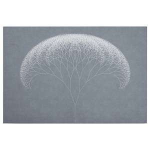 Leinwandbild Trees Grafik Polyester PVC / Fichtenholz - Grau / Weiß