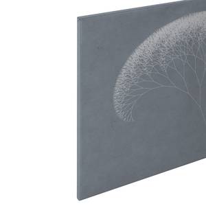 Leinwandbild Trees Grafik Polyester PVC / Fichtenholz - Grau / Weiß
