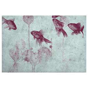 Impression sur toile Pond II Polyester PVC / Épicéa - Turquoise / Rouge