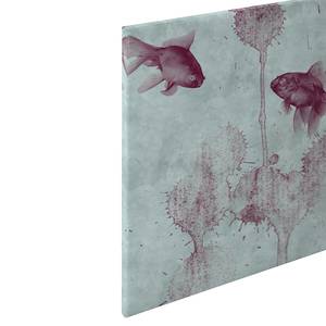 Canvas Pond II Poliestere PVC / Legno di abete rosso - Turchese / Rosso