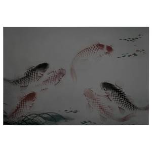 Impression sur toile Dancing Kois Polyester PVC / Épicéa - Marron gris