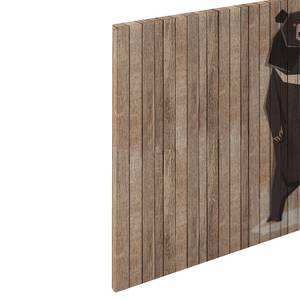 Canvas con orso Born To Be Wild Poliestere PVC / Legno di abete rosso - Marrone / Beige