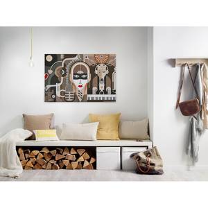 Wandbild Wall Of Sound I Polyester PVC / Fichtenholz - Braun / Weiß
