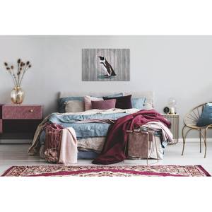 Tableau déco Pinguin Born To Be Wild Polyester PVC / Épicéa - Gris / Noir