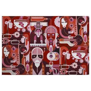 Canvas Wall Of Sound Poliestere PVC / Legno di abete rosso - Rosso / Rosa