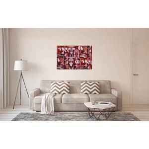Canvas Wall Of Sound Poliestere PVC / Legno di abete rosso - Rosso / Rosa