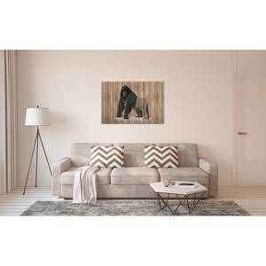 Quadro con gorilla Born To Be Wild Poliestere PVC / Legno di abete rosso - Marrone / Grigio