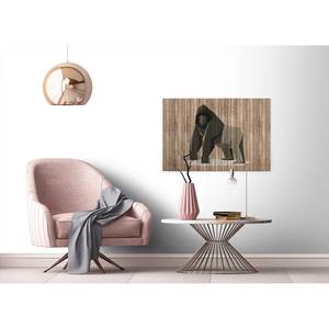 Quadro con gorilla Born To Be Wild Poliestere PVC / Legno di abete rosso - Marrone / Grigio