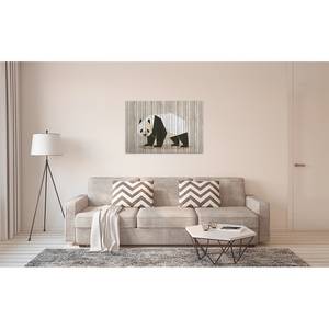 Impression sur toile Panda Wild Polyester PVC / Épicéa - Beige / Blanc