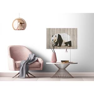 Canvas con panda Born To Be Wild Poliestere PVC / Legno di abete rosso - Beige / Bianco