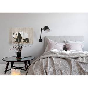 Impression sur toile Panda Wild Polyester PVC / Épicéa - Beige / Blanc