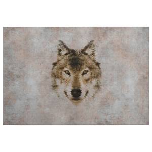 Afbeelding Wolf Big Three polyester PVC/sparrenhout - grijs/bruin
