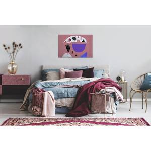 Impression sur toile Terrazzo violet Polyester PVC / Épicéa - Rouge / Violet