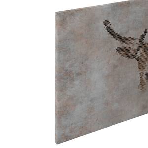 Canvas Deer und Big Three Poliestere PVC / Legno di abete rosso - Grigio / Marrone