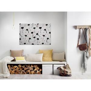 Wandbild Blumen Terrazzo Polyester PVC / Fichtenholz - Grau / Schwarz