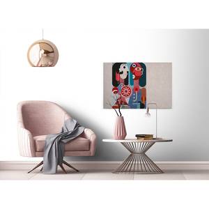 Impression sur toile Couples III Polyester PVC / Épicéa - Gris / Rouge