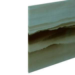 Impression sur toile Fog Horizon Polyester PVC / Épicéa - Vert / Bleu