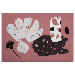 Impression sur toile Terrazzo blanc Polyester PVC / Épicéa - Rouge / Blanc