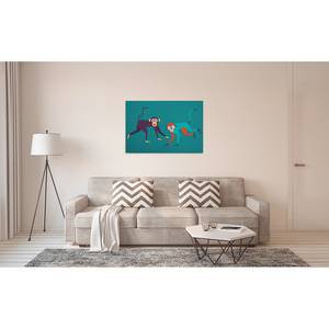 Quadro Monkey Business Poliestere PVC / Legno di abete rosso - Verde / Lilla