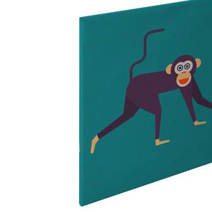 Wandbild Monkey Business Polyester PVC / Fichtenholz - Grün / Lila