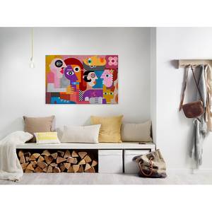 Impression sur toile Couples I Polyester PVC / Épicéa - Multicolore / Jaune