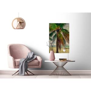 Canvas con palme e spiaggia di Tahiti Poliestere PVC / Legno di abete rosso - Marrone / Beige