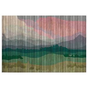 Impression sur toile Mountains Polyester PVC / Épicéa - Gris / Rose