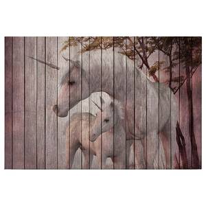 Impression sur toile Licorne Fantasy Polyester PVC / Épicéa - Rose / Blanc