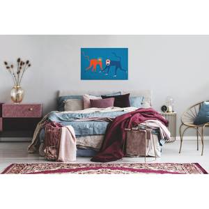 Impression sur toile Monkey Business Polyester PVC / Épicéa - Bleu / Orange