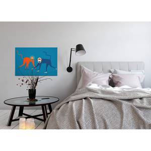 Impression sur toile Monkey Business Polyester PVC / Épicéa - Bleu / Orange