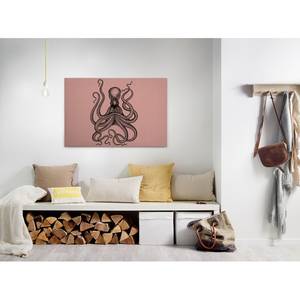 Impression sur toile Octopus Jules Polyester PVC / Épicéa - Rose vieilli / Gris