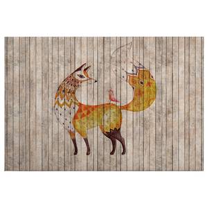 Leinwandbild Fox Fairy Tale Polyester PVC / Fichtenholz - Braun / Gelb