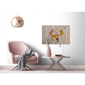 Impression sur toile Fox Fairy Tale Polyester PVC / Épicéa - Marron / Jaune